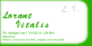 lorant vitalis business card